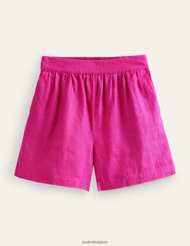 femmes Boden rose violette short en lin à enfiler vêtements Z42D0608