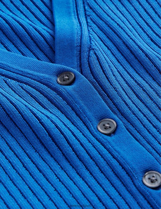 femmes Boden Héron bleu cardigan côtelé court à col large vêtements Z42D01913