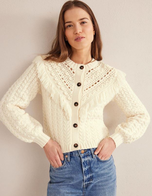 femmes Boden Ivoire cardigan à franges vêtements Z42D01781