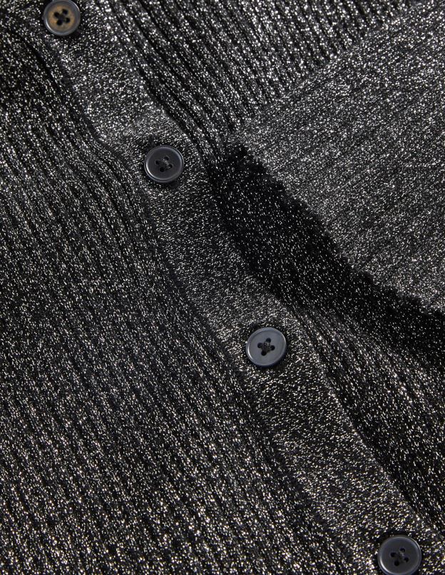 femmes Boden argent et noir cardigan côtelé métallisé vêtements Z42D02019