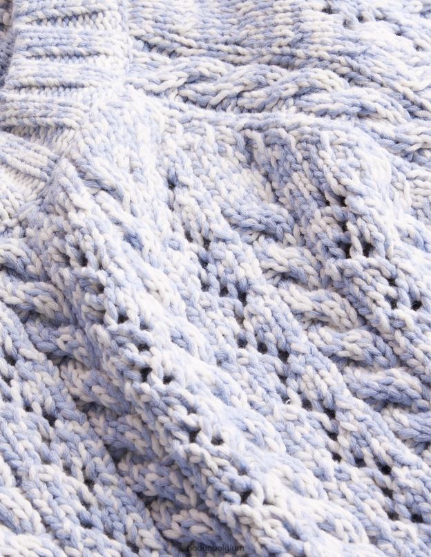 femmes Boden bleu blizzard et ivoire chiné cavalier de câble chiné vêtements Z42D01666