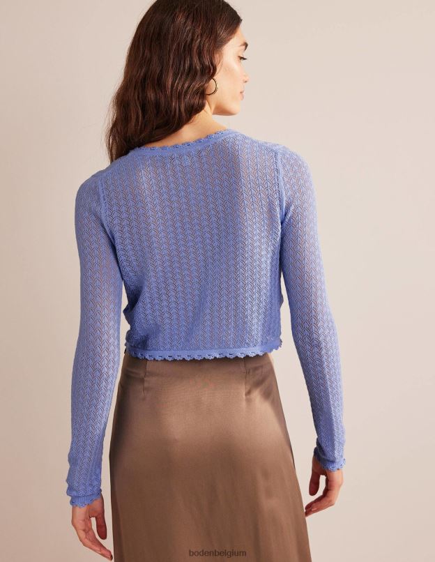 femmes Boden bleu brumeux cardigan court en pointelle vêtements Z42D01499