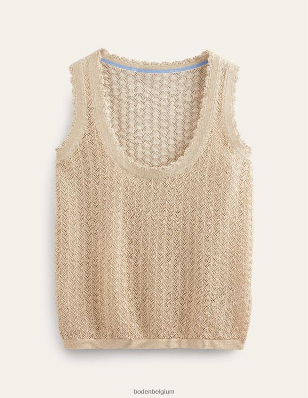 femmes Boden éclat d'or débardeur en maille pointelle vêtements Z42D01896