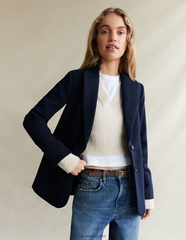 femmes Boden corde pull court duveteux à col V vêtements Z42D02074