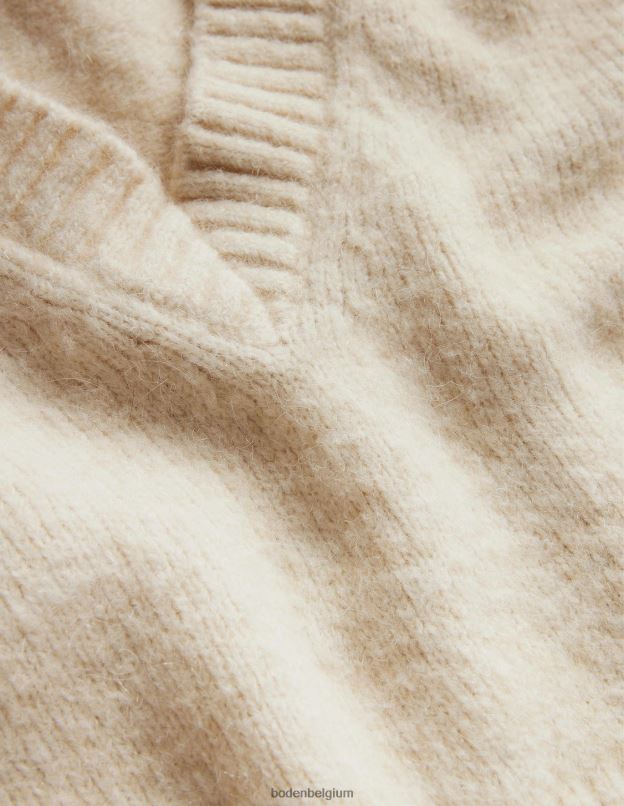 femmes Boden corde pull court duveteux à col V vêtements Z42D02074