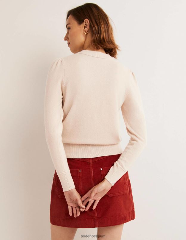 femmes Boden corde pull en cachemire à épaules bouffantes vêtements Z42D01551