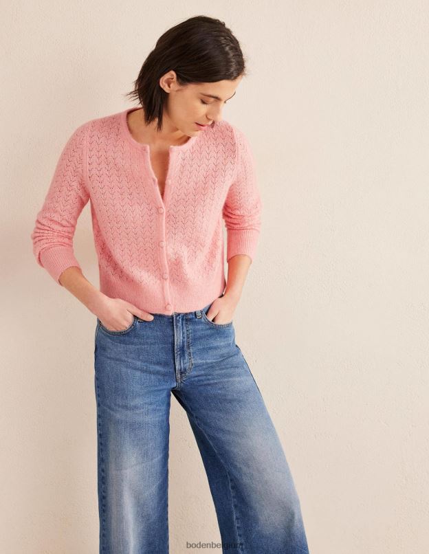 femmes Boden dahlia rose cardigan à manches longues en pointelle vêtements Z42D01267