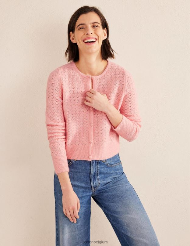 femmes Boden dahlia rose cardigan à manches longues en pointelle vêtements Z42D01267
