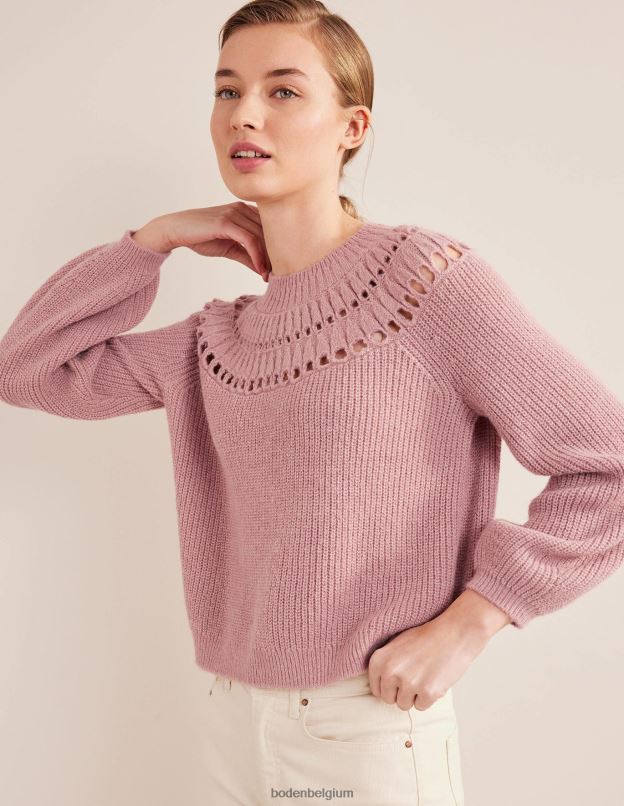 femmes Boden dahlia rose pull duveteux à volants vêtements Z42D01576