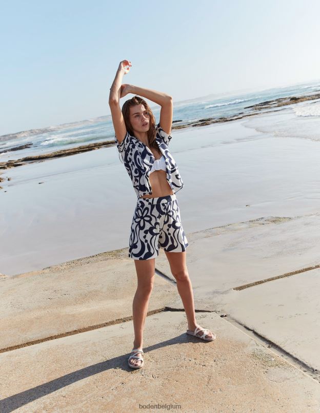 femmes Boden encrier & fleur d'ivoire azur cardigan de plage imprimé vêtements Z42D01284