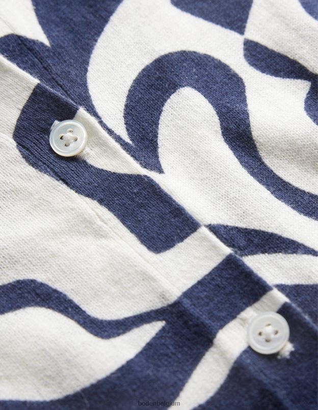 femmes Boden encrier & fleur d'ivoire azur cardigan de plage imprimé vêtements Z42D01284