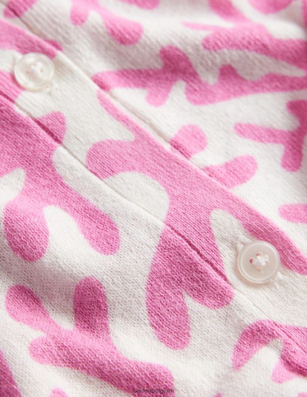 femmes Boden fleur de prunier et feuillage abstrait cardigan de plage imprimé vêtements Z42D01505