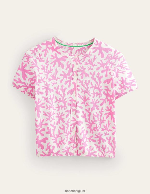 femmes Boden fleur de prunier et feuillage abstrait cardigan de plage imprimé vêtements Z42D01505