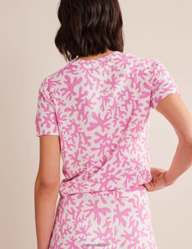 femmes Boden fleur de prunier et feuillage abstrait cardigan de plage imprimé vêtements Z42D01505