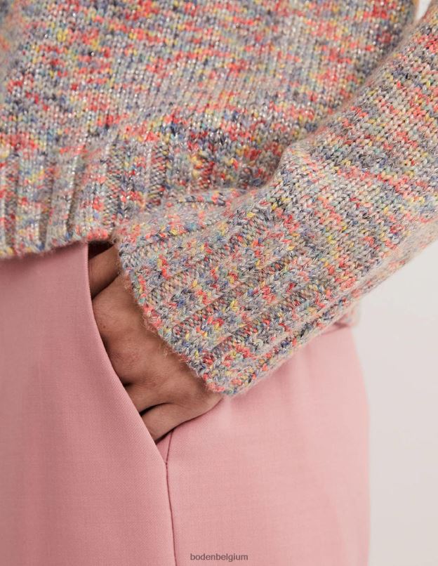 femmes Boden gris mélangé pull duveteux moucheté vêtements Z42D01544