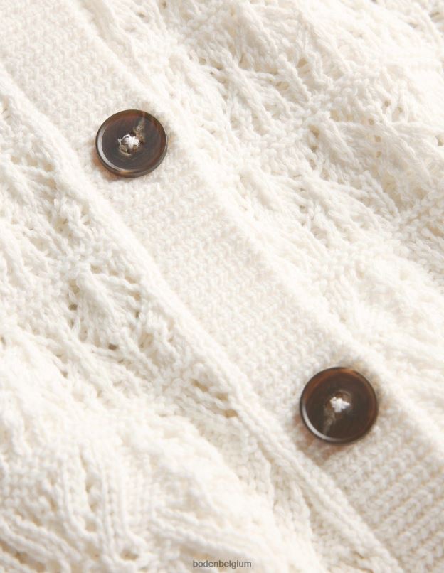 femmes Boden ivoire chaud cardigan à col rond en pointelle vêtements Z42D02106