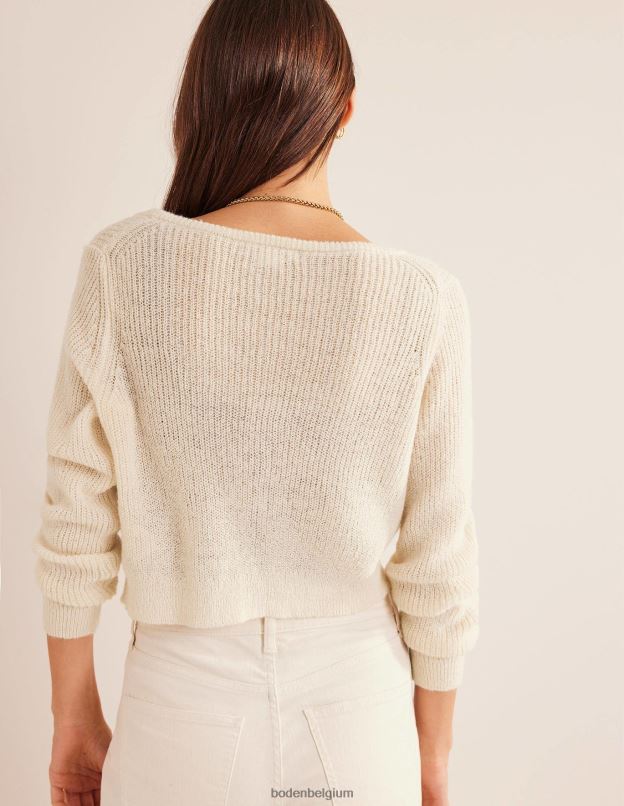 femmes Boden ivoire chaud cardigan court duveteux vêtements Z42D02107