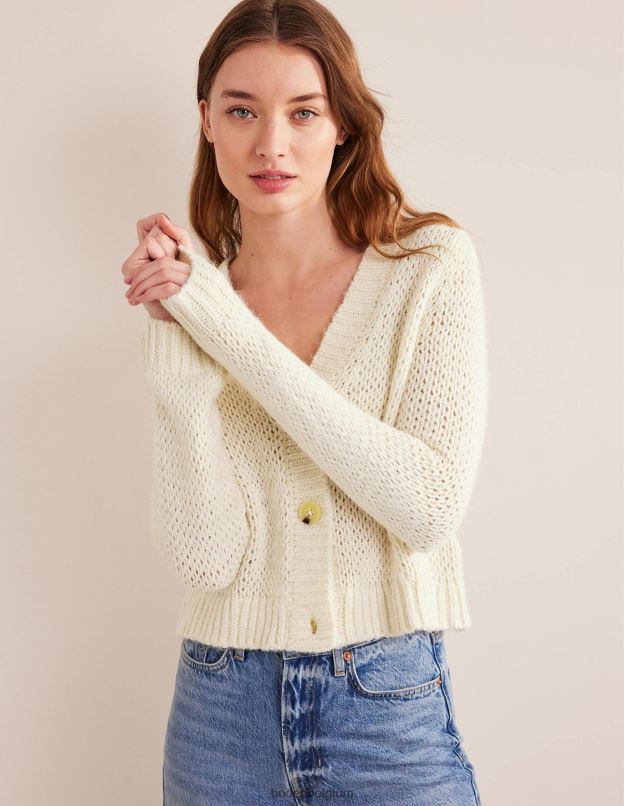 femmes Boden ivoire chaud cardigan duveteux à mailles ouvertes vêtements Z42D01979