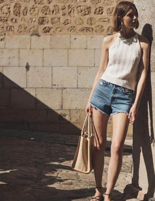 femmes Boden ivoire chaud débardeur tricoté en maille vêtements Z42D0616