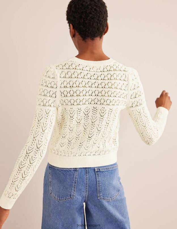 femmes Boden ivoire chaud pull en coton pointelle vêtements Z42D02131