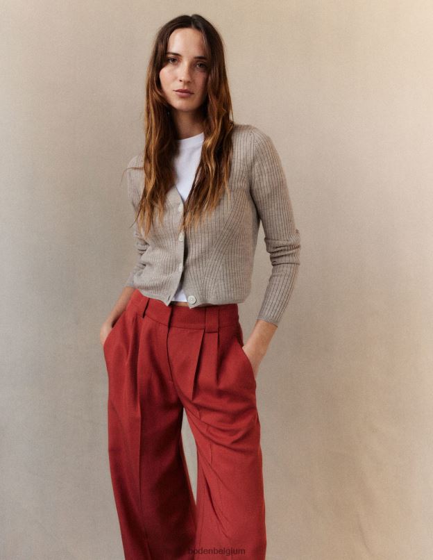 femmes Boden mélange chinchilla cardigan en mérinos côtelé vêtements Z42D02441