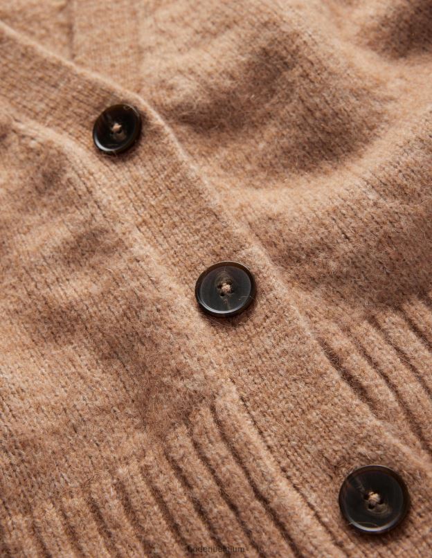 femmes Boden mélange de chameau cardigan court duveteux à col V vêtements Z42D01817