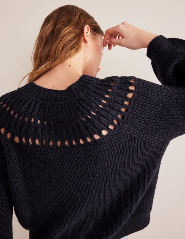 femmes Boden marine cardigan duveteux à volants vêtements Z42D01382