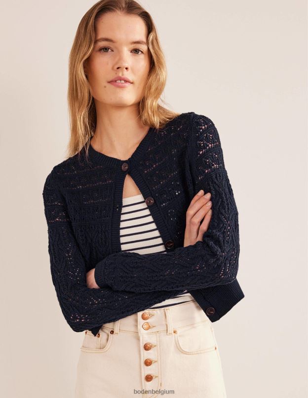 femmes Boden marine cardigan en coton pointelle vêtements Z42D01718