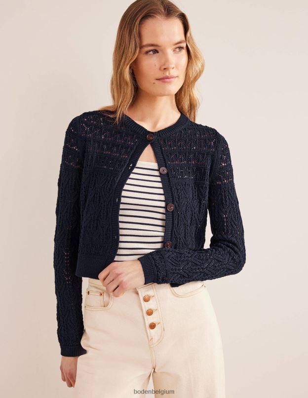 femmes Boden marine cardigan en coton pointelle vêtements Z42D01718