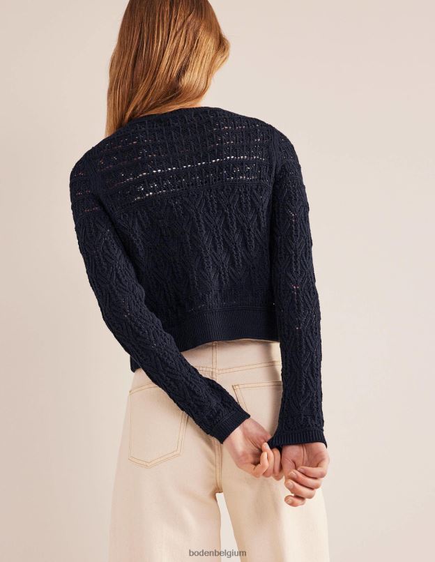 femmes Boden marine cardigan en coton pointelle vêtements Z42D01718