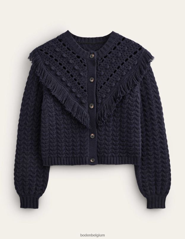 femmes Boden marine cardigan à franges vêtements Z42D01884