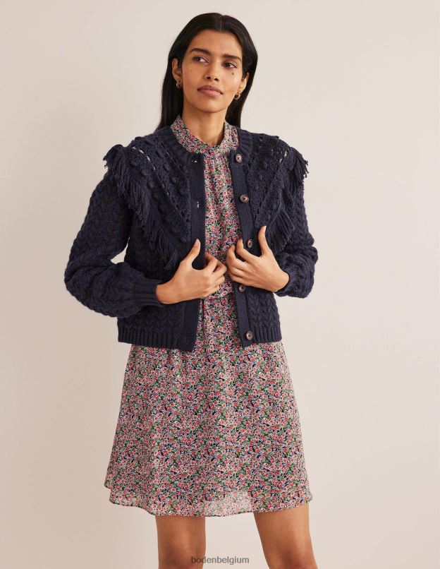 femmes Boden marine cardigan à franges vêtements Z42D01884