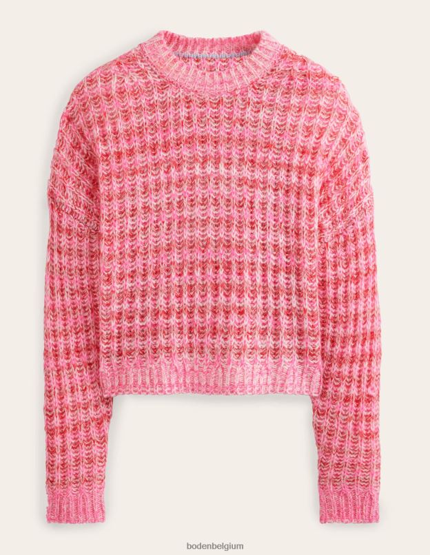 femmes Boden marne rose pull duveteux à larges côtes vêtements Z42D02021