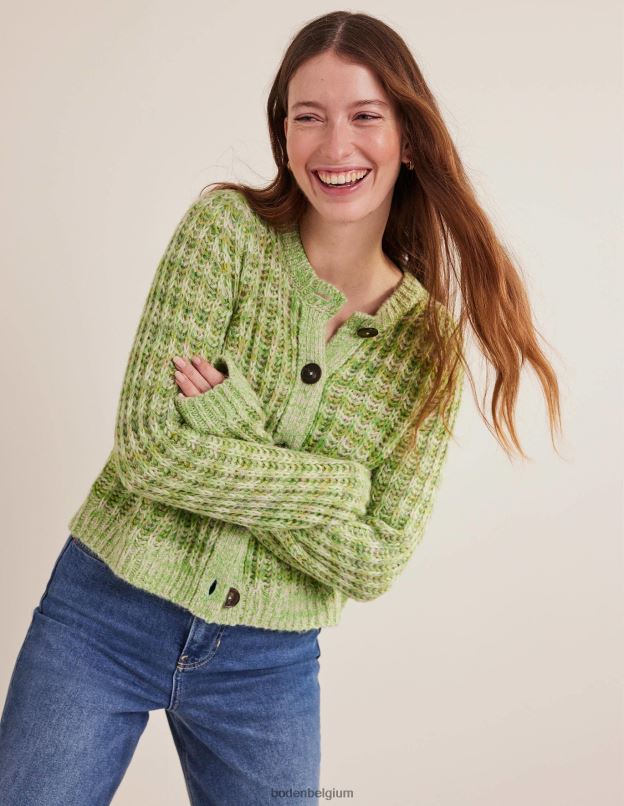 femmes Boden marne verte cardigan duveteux à larges côtes vêtements Z42D02442