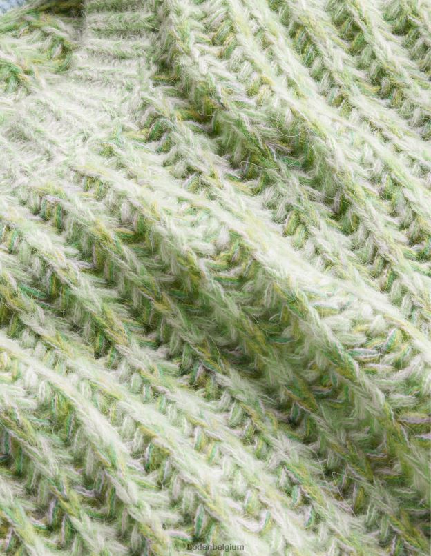 femmes Boden marne verte pull duveteux à larges côtes vêtements Z42D02072