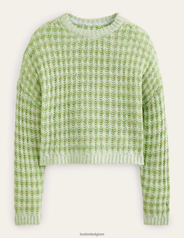 femmes Boden marne verte pull duveteux à larges côtes vêtements Z42D02072