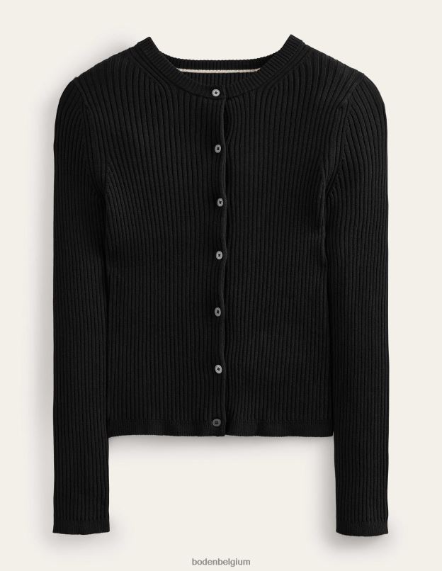 femmes Boden noir cardigan à détails côtelés vêtements Z42D01037