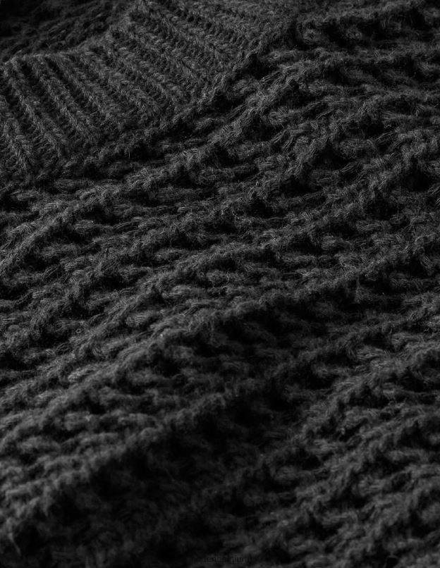 femmes Boden noir pull court en crochet vêtements Z42D02087