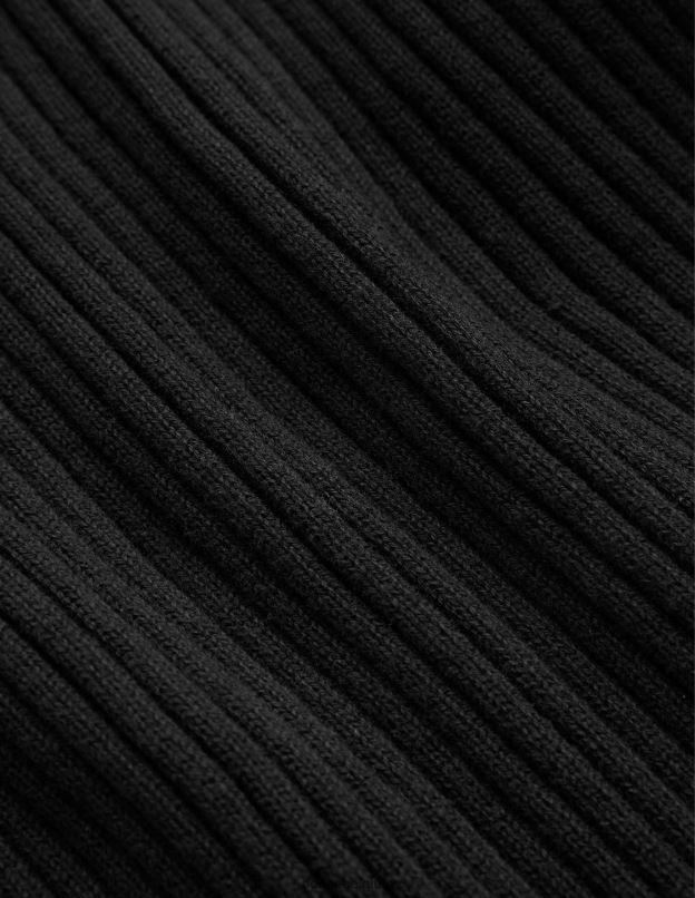 femmes Boden noir t-shirt en maille à finitions en crochet vêtements Z42D0631