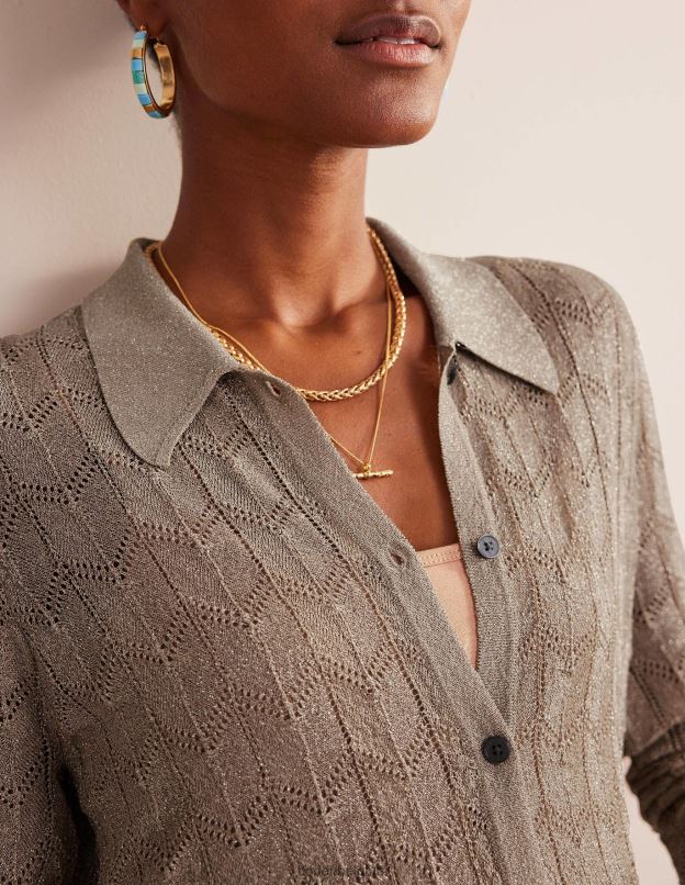 femmes Boden pierre métallique chemise de plage tricotée vêtements Z42D0617