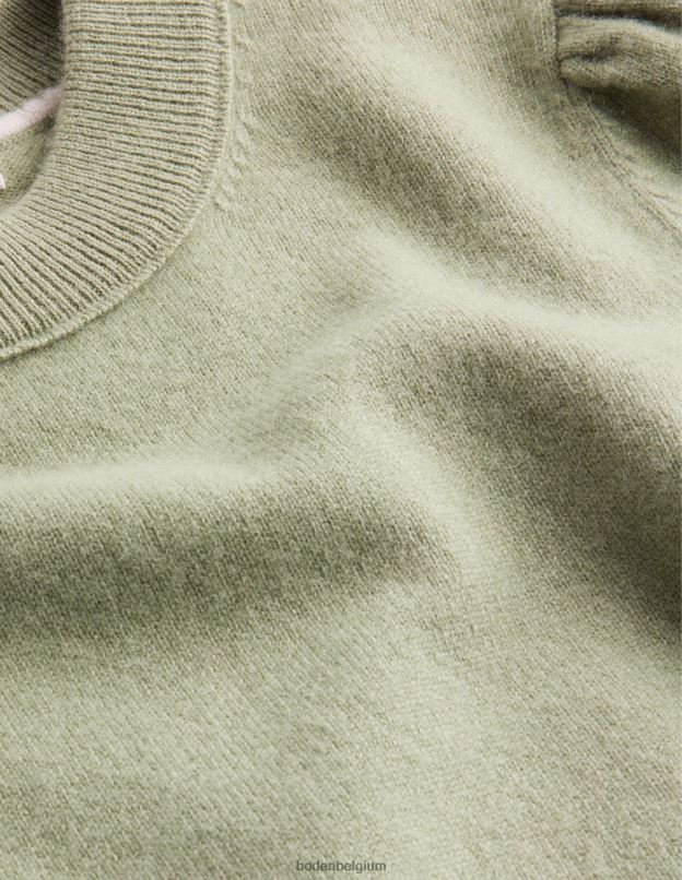 femmes Boden pierre verte pull en cachemire à épaules bouffantes vêtements Z42D01699