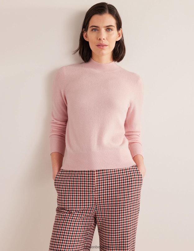 femmes Boden rose guimauve pull à col montant en cachemire vêtements Z42D01587