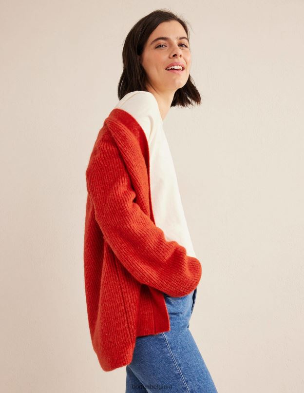 femmes Boden tomate cardigan duveteux à ceinture vêtements Z42D02103