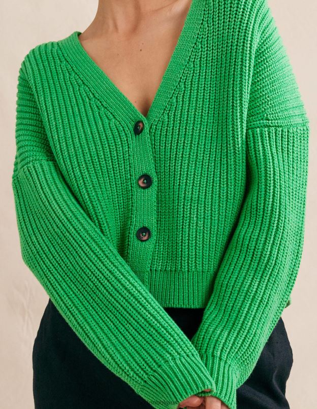 femmes Boden vert clair cardigan côtelé oversize vêtements Z42D02086