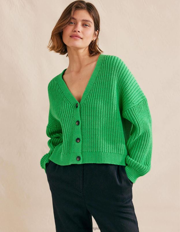 femmes Boden vert clair cardigan côtelé oversize vêtements Z42D02086
