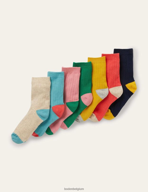 filles Boden multi lot de 7 chaussettes côtelées accessoire Z42D0839