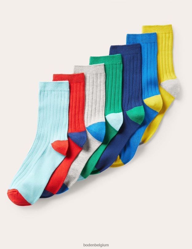 filles Boden multi lot de 7 chaussettes côtelées accessoire Z42D0842