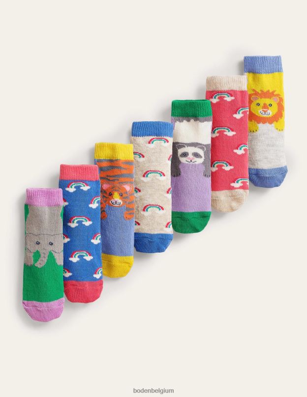 filles Boden plusieurs animaux de la jungle boîte à chaussettes, paquet de 7 accessoire Z42D02724