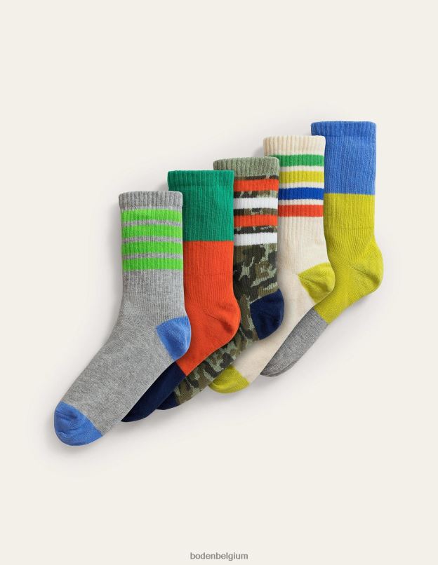 filles Boden slogan multiple boîte à chaussettes, paquet de 5 accessoire Z42D02705