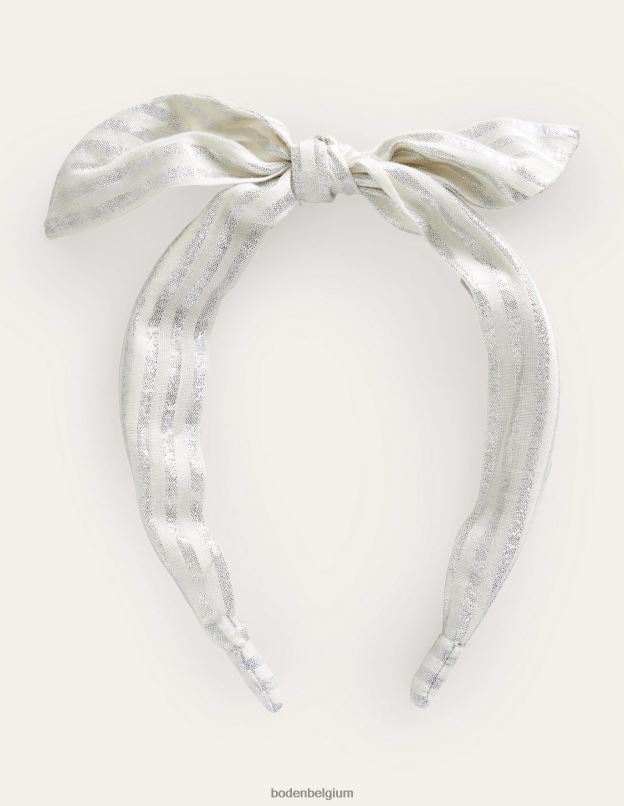 filles Boden bande métallique argentée bandeau à nœud accessoire Z42D02711